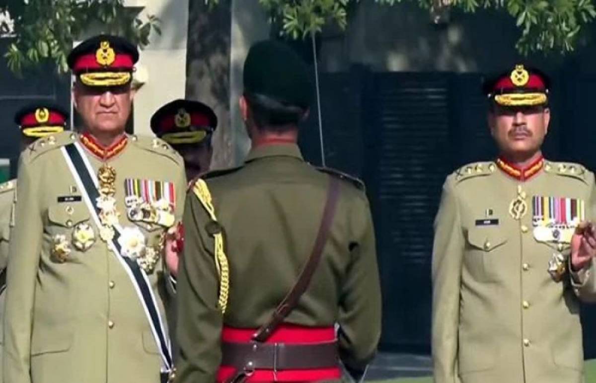 Change of command ceremony underway at GHQ