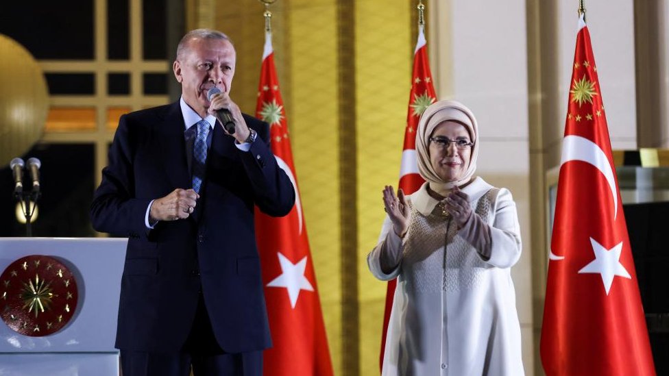 Recep Tayyip Erdogan’s supporters celebrated well into the night after Turkey’s long-time president secured another five years in power.