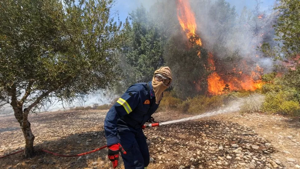 More than 40 people have died – most of them in Algeria – in the Mediterranean wildfires threatening villages and holiday resorts, and thousands have been evacuated.