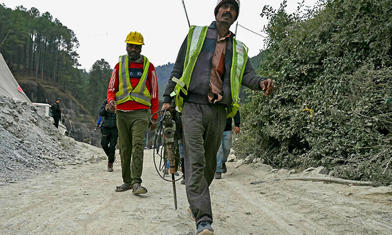 Indian army digs by hand to free 41 trapped tunnel workers