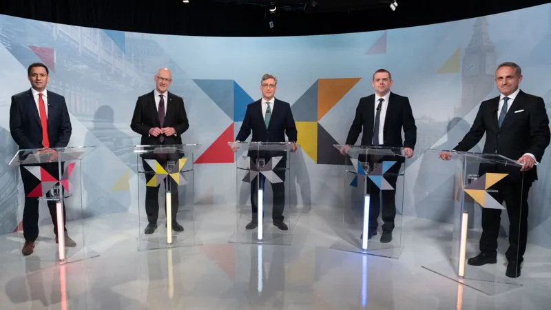 Scottish political leaders have gone head to head over the future of the North Sea oil and gas industry in the first debate of the general election.